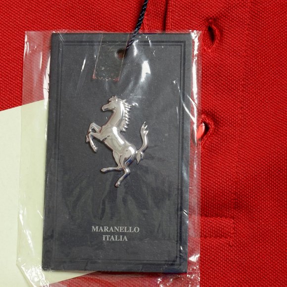 Scuderia Ferrari Men's "Classic With P.R. Horse" Red Long Sleeve Polo Shirt - Picture 5 of 6